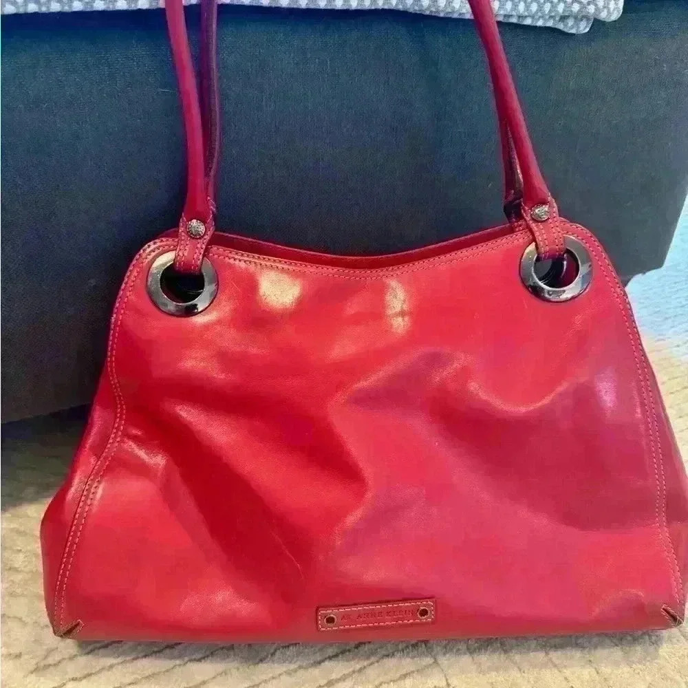 Vintage Anne Klein red faux leather purse